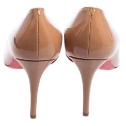 Pre Owned Christian Louboutin Beige Leather Pigalle Pumps Size 39.5