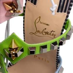 Pre Owned صندل كريستيان لوبوتان جلد متعدد الألوان مالتيبلاتيكول مزخرف مقاس 38.5