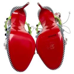 Pre Owned صندل كريستيان لوبوتان جلد متعدد الألوان مالتيبلاتيكول مزخرف مقاس 38.5