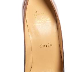 Pre Owned Christian Louboutin Ombre Beige/Black Patent Leather So Kate Pumps Size 36