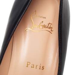 Pre Owned Christian Louboutin Black Leather Clare Pointed Toe Pumps Size 40