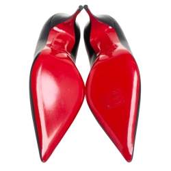 Pre Owned Christian Louboutin Black Leather Clare Pointed Toe Pumps Size 40