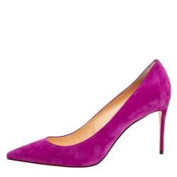 Pre Owned حذاء كعب عالي كريستيان لوبوتان كات سويدي أرجواني مقاس 41