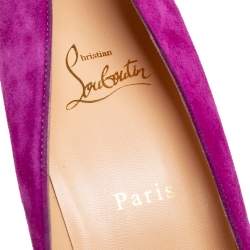 Pre Owned حذاء كعب عالي كريستيان لوبوتان كات سويدي أرجواني مقاس 41