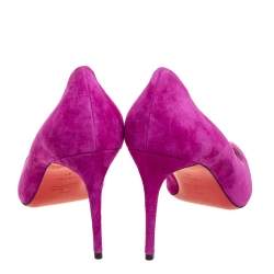 Pre Owned حذاء كعب عالي كريستيان لوبوتان كات سويدي أرجواني مقاس 41