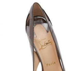 Pre Owned Christian Louboutin Multicolor Patent Leather and PVC Galata Pumps Size 38