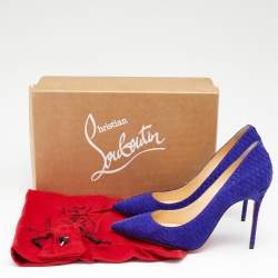 Pre Owned Christian Louboutin Purple Python Leather Decollete Pumps Size 36