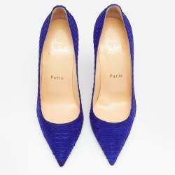 Pre Owned Christian Louboutin Purple Python Leather Decollete Pumps Size 36