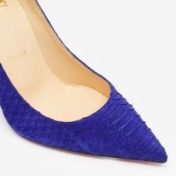 Pre Owned Christian Louboutin Purple Python Leather Decollete Pumps Size 36