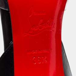 Pre Owned Christian Louboutin Black Leather and PVC Multimiss Pumps Size 36.5