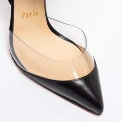 Pre Owned Christian Louboutin Black Leather and PVC Multimiss Pumps Size 36.5