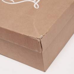 Pre Owned حذاء كعب عالي كريستيان لوبوتان ليدي جلد أسود لامع مقدمة مفتوحة نعل سميك مقاس 39