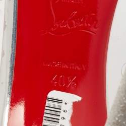 Pre Owned Christian Louboutin Silver Glitter and PVC Strass Degrastrassista Pointed-Toe Pumps Size 40.5