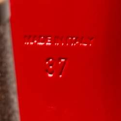 Pre Owned حذاء كعب عالي كريستيان لوبوتان فيري ستراس بي في سي وجلد مرصع مقاس 37