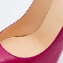 Pre Owned Christian Louboutin Pink Leather Daffodile Platform Pumps Size 39.5
