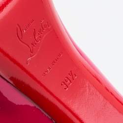 Pre Owned Christian Louboutin Pink Patent Leather Palais Royal Platform Pumps Size 39.5