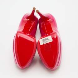 Pre Owned Christian Louboutin Pink Patent Leather Palais Royal Platform Pumps Size 39.5