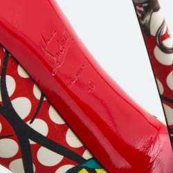 Pre Owned حذاء كعب عالي كريستيان لوبوتان دافوديل قماش مطبوع متعدد الألوان مقاس 40