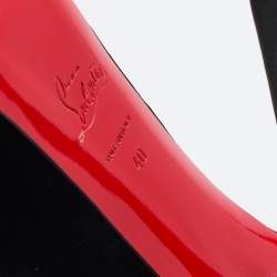 Pre Owned Christian Louboutin Black Velvet Highness Dragon Tattoo Platform Pumps Size 40