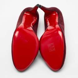 مملوكة مسبقًا حذاء كعب عالي كريستيان لوبوتان رون رون سويدي عنابي مقاس 41