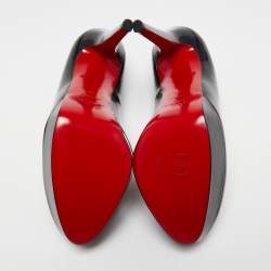 Pre Owned Christian Louboutin Black Patent Leather Bianca Platform Pumps Size 40