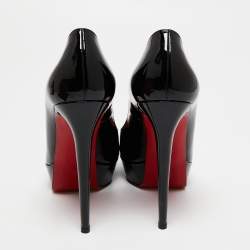 Pre Owned Christian Louboutin Black Patent Leather Bianca Platform Pumps Size 40