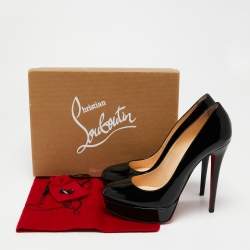 Pre Owned Christian Louboutin Black Patent Leather Bianca Platform Pumps Size 40