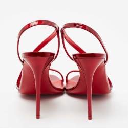 Pre Owned Christian Louboutin Red Patent Leather Rosalie Sandals Size 39