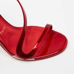 Pre Owned Christian Louboutin Red Patent Leather Rosalie Sandals Size 39