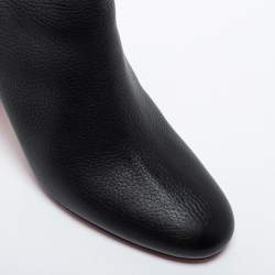 Pre Owned Christian Louboutin Black Leather Castarika Ankle Boots Size 38.5