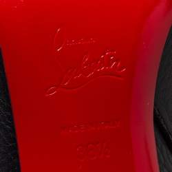 Pre Owned Christian Louboutin Black Leather Castarika Ankle Boots Size 38.5