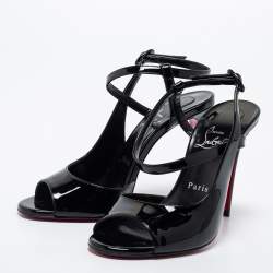 Christian Louboutin Black Patent Leather So Jenlove 100 Slingback