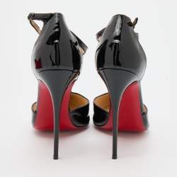 Christian Louboutin Black Patent Leather J String Pumps Size 38