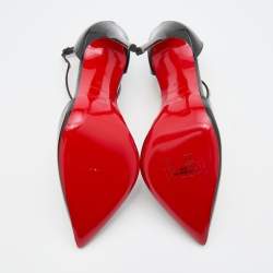 Christian Louboutin Black Patent Leather J String Pumps Size 38