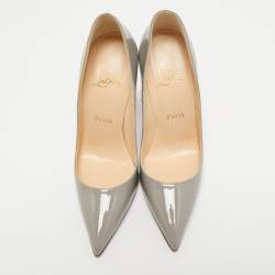 Christian Louboutin Grey Patent Leather So Kate Pumps Size 37