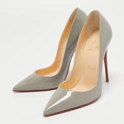 Christian Louboutin Grey Patent Leather So Kate Pumps Size 37