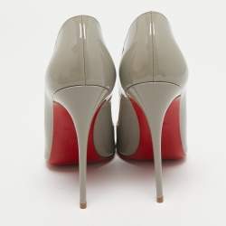 Christian Louboutin Grey Patent Leather So Kate Pumps Size 37