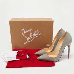 Christian Louboutin Grey Patent Leather So Kate Pumps Size 37