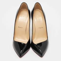 Pre Owned Christian Louboutin Black Patent Leather Corneille Pumps Size 36.5