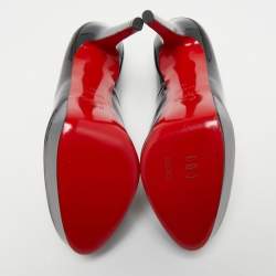 Pre Owned Christian Louboutin Black Patent Leather Bianca Pumps Size 41