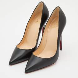 Pre Owned Christian Louboutin Black Leather So Kate Pumps Size 37.5