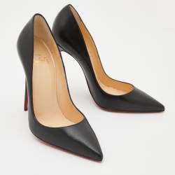 Pre Owned Christian Louboutin Black Leather So Kate Pumps Size 37.5