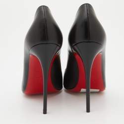 Pre Owned Christian Louboutin Black Leather So Kate Pumps Size 37.5