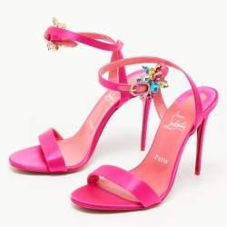 Goldie Joli 100 Satin Sandals in Pink - Christian Louboutin