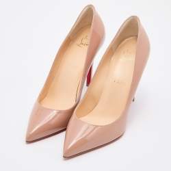 Christian Louboutin Nude Patent Leather Pigalle Pumps Size 39