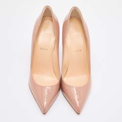 Christian Louboutin Nude Patent Leather Pigalle Pumps Size 39