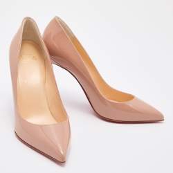 Christian Louboutin Nude Patent Leather Pigalle Pumps Size 39
