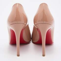 Christian Louboutin Nude Patent Leather Pigalle Pumps Size 39