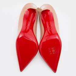 Christian Louboutin Nude Patent Leather Pigalle Pumps Size 39