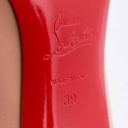 Christian Louboutin Nude Patent Leather Pigalle Pumps Size 39